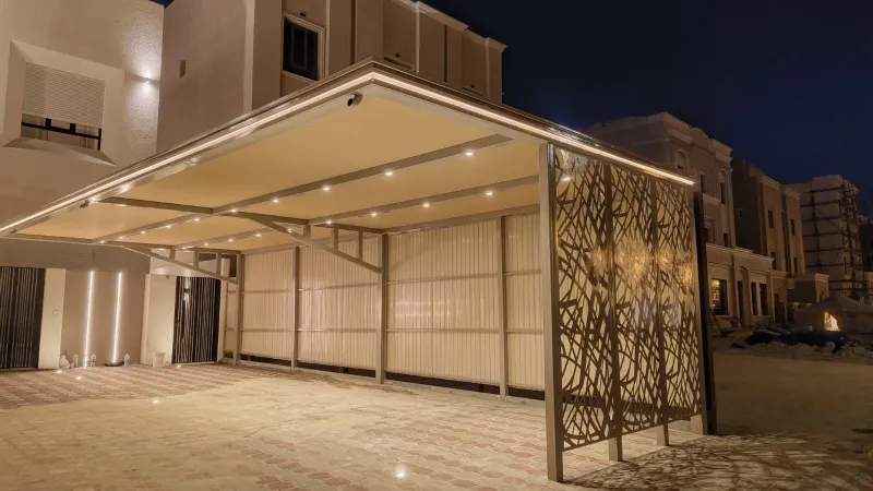 حداد مظلات الكويت - تركيب مظلات سيارات قوسية بتصميم ليزر من Kuwait Haddat